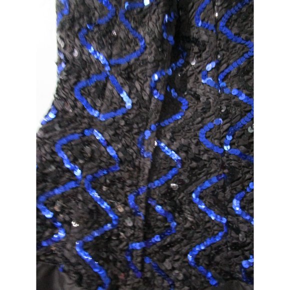 Gunne Sax Sequin Taffeta Rosette Strapless Cocktail Dress Tulip Skirt GUC Sz 7 - Picture 15 of 16